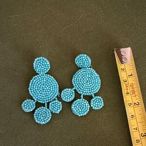 Turquoise Beaded Statement pierced Earrings